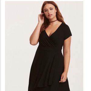 Torrid Black Jersey Faux Wrap Dress